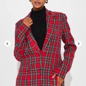 “Watch me” red and green Christmas blazer